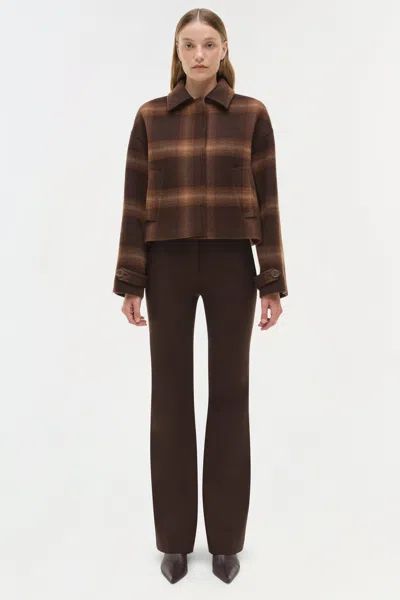 Simkhai Colby Plaid Jacket In Brown