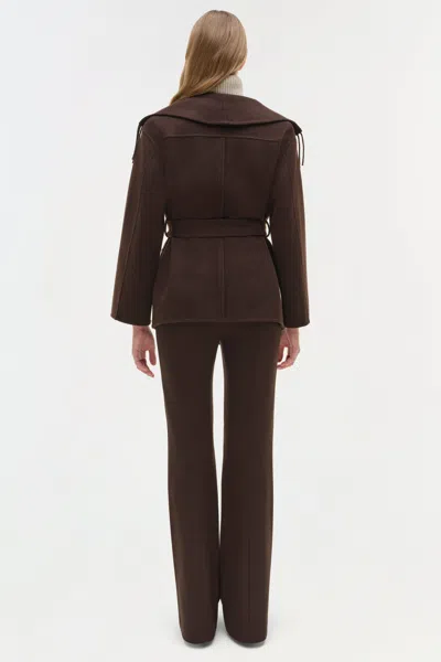 Simkhai Fringe-trimmed Coat In Brown