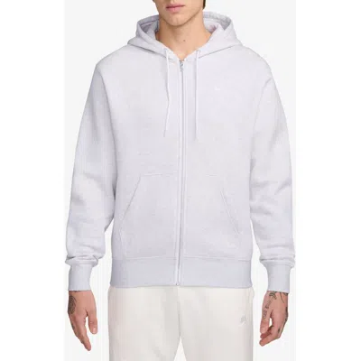 Nike Club Fleece Zip Hoodie In Gray