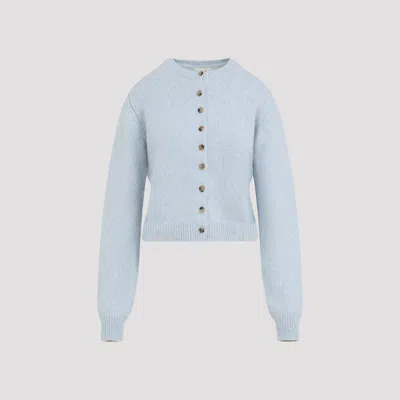 Khaite Everheart Button-front Cashmere Cardigan In Blue