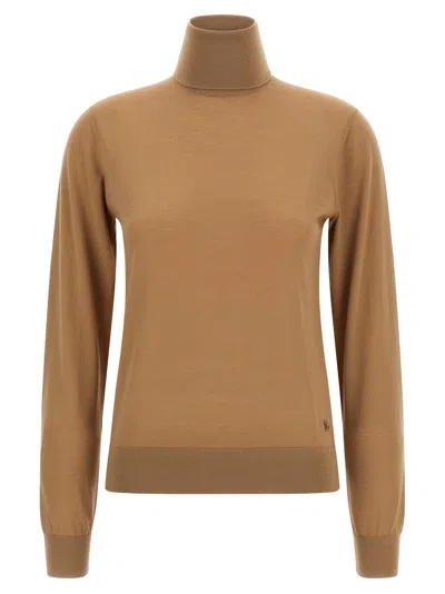 Dolce & Gabbana Cashmere Turtleneck Sweater Sweaters And Cardigans Beige In Brown