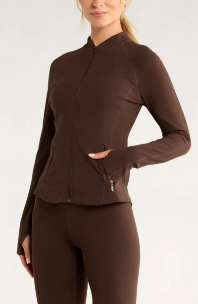 Zella Studio Luxe Active Jacket In Brown