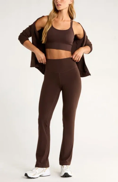 Zella Studio Luxe Bootcut Leggings In Brown