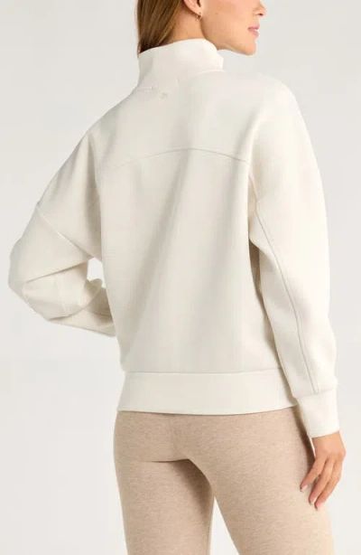 Zella Ultrasoft Half Zip Pullover In White
