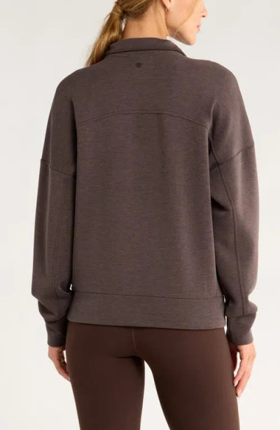 Zella Ultrasoft Half Zip Pullover In Brown