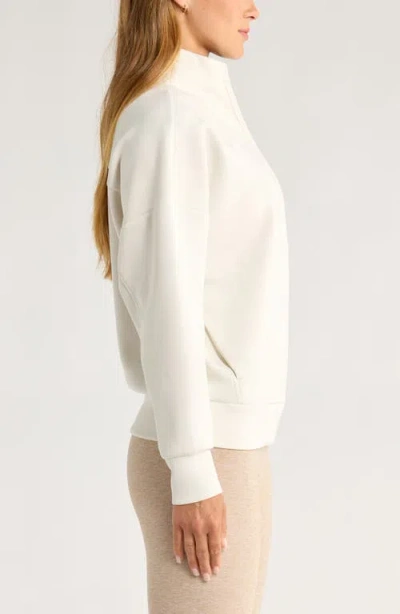 Zella Ultrasoft Half Zip Pullover In White