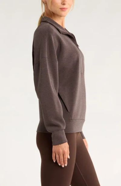 Zella Ultrasoft Half Zip Pullover In Brown