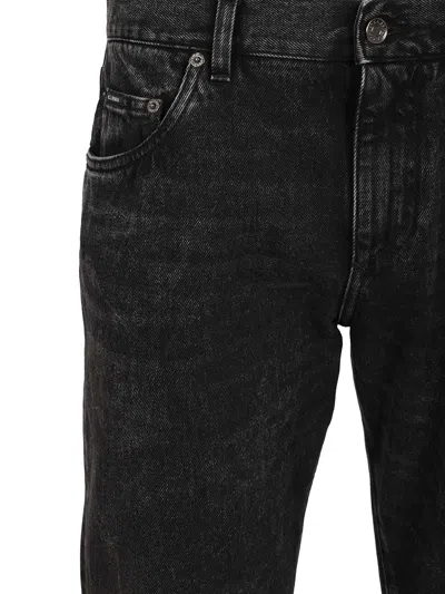 Dolce & Gabbana Charcoal Stretch Corduroy Pant In Black