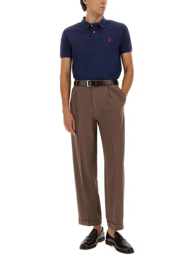 Polo Ralph Lauren Collar Polo Shirts Short Sleeves In Blue