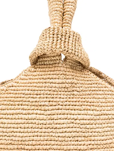 Sensi Studio Pull-through Raffia Bag In Neutral