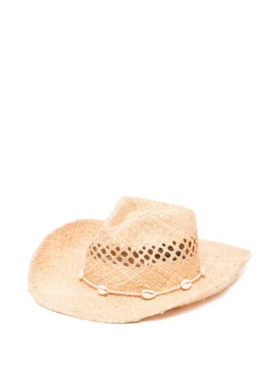 Lack Of Color Seashells Cowboy Hat In Neutral
