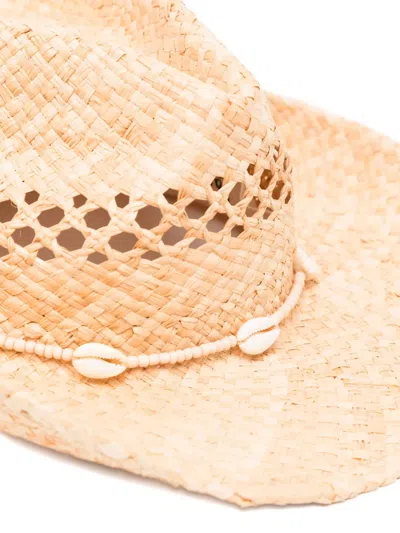 Lack Of Color Seashells Cowboy Hat In Neutral