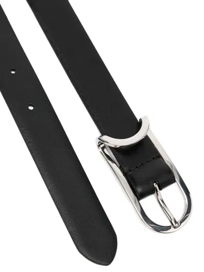 Anderson's Slim Leather Belt In Black
