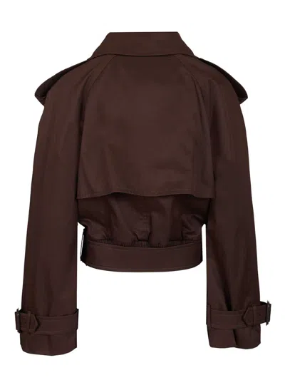 Burberry Cropped Trench Coat Coats Brown In Brown
