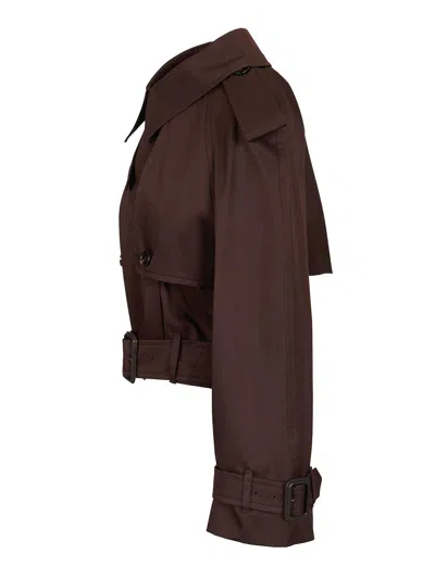 Burberry Cropped Trench Coat Coats Brown In Brown