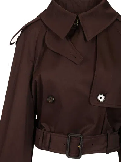 Burberry Cropped Trench Coat Coats Brown In Brown