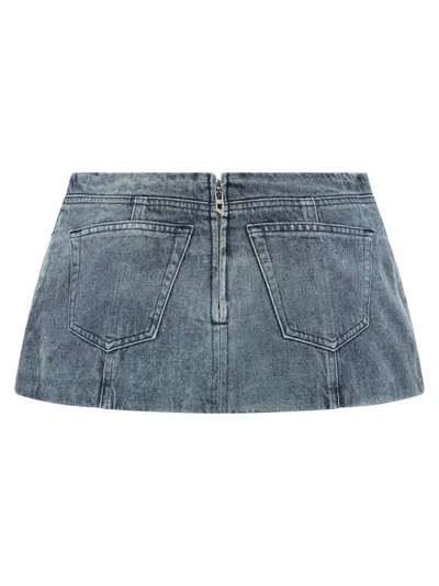 Diesel De-nora Denim Mini Skirt In Blue