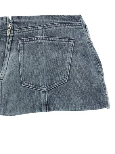 Diesel De-nora Denim Mini Skirt In Blue