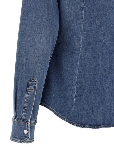 Dolce & Gabbana Denim Cotton Shirt With Chest Pockets In Blue