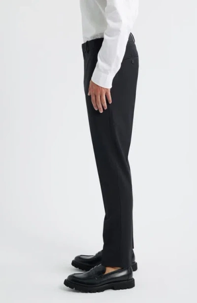 Open Edit Slim Fit Solid Flat Front Stretch Suit Pants In Black