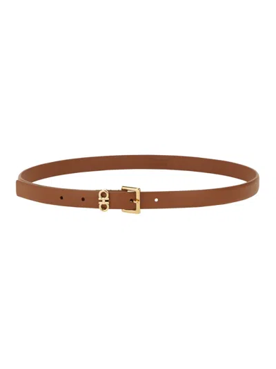 Ferragamo Gancini Buckle Belt In Brown