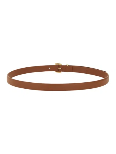 Ferragamo Gancini Buckle Belt In Brown