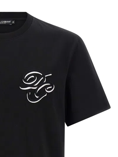 Dolce & Gabbana Crew Neck Short Sleeves T-shirt In Black