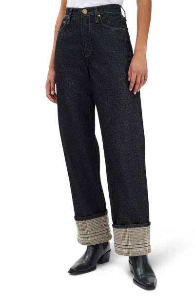 Rag & Bone Shea High Rise Ankle Cuffed Jeans In Twilight Rinse Combo In Black