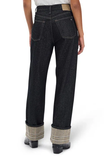 Rag & Bone Shea High Rise Ankle Cuffed Jeans In Twilight Rinse Combo In Black
