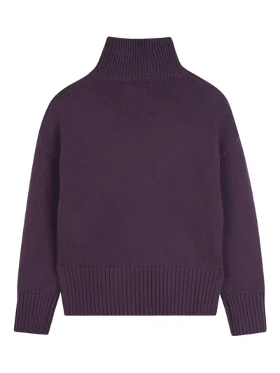 Zadig & Voltaire Heart-embroidered Turtleneck Sweater In Purple