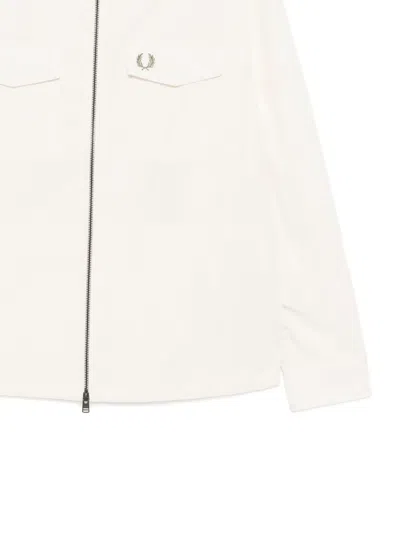 Fred Perry Zip-up Jacket In White