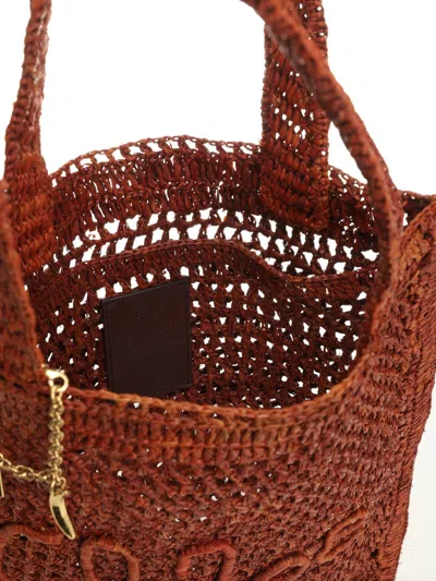 Chloé Clay Brown Raffia Summer Banana Tote Bag