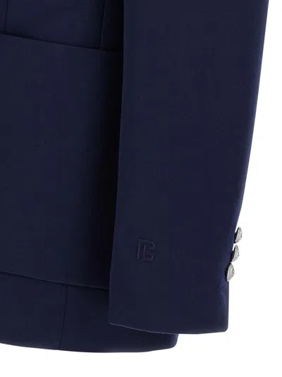 Balmain Blazer Double-breasted Silver Buttons In Blue
