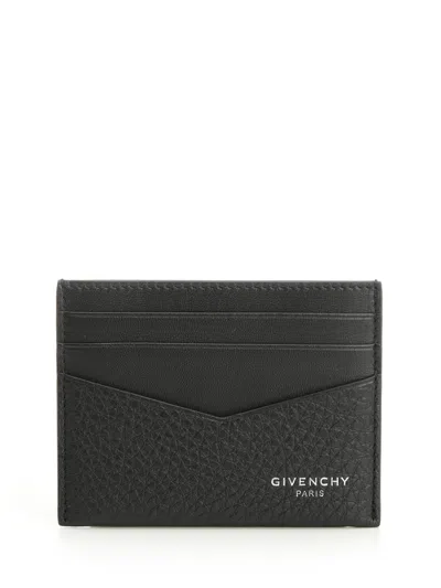 Givenchy Textured Black Wallet With Multiple Card Slots In Black