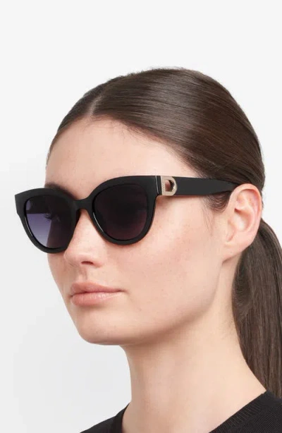 Fossil 53mm Gradient Cat Eye Sunglasses In Black
