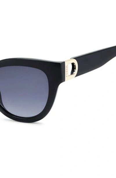 Fossil 53mm Gradient Cat Eye Sunglasses In Black