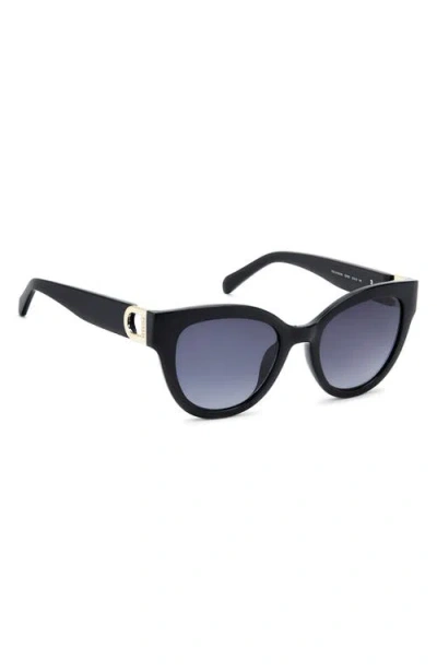 Fossil 53mm Gradient Cat Eye Sunglasses In Black