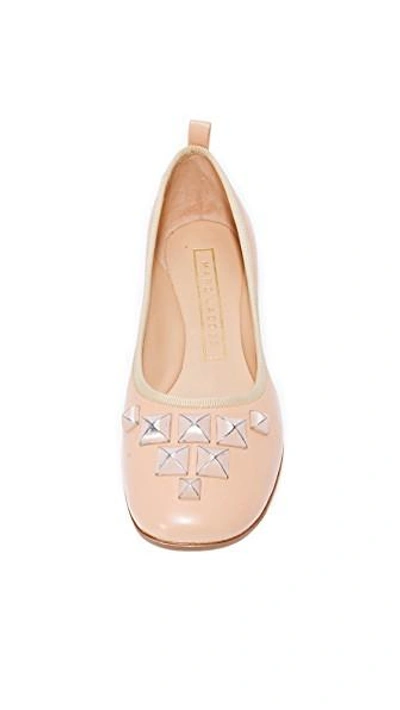 Shop Marc Jacobs Cleo Studded Ballerina Flats In Nude