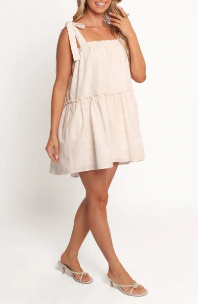 Petal And Pup Petal & Pup Wells Woodcut Print Cotton & Linen Sundress In Neutral