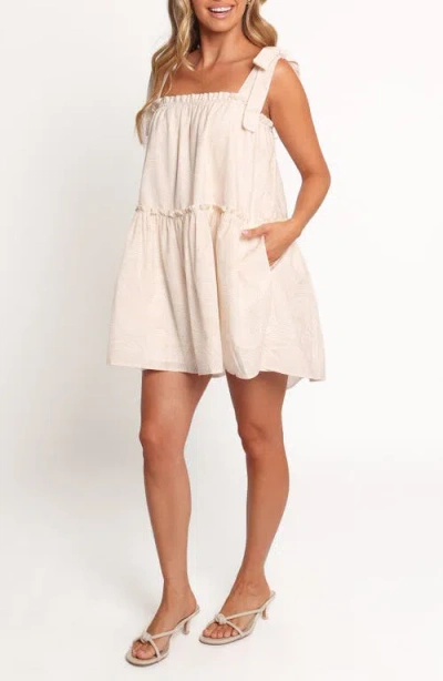 Petal And Pup Petal & Pup Wells Woodcut Print Cotton & Linen Sundress In Neutral