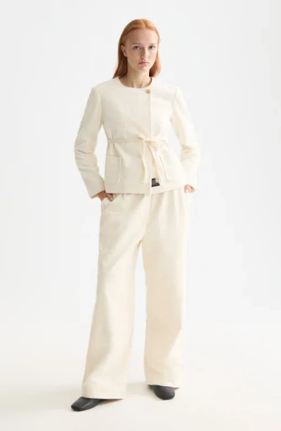 Scotch & Soda Noa High Waist Drawstring Corduroy Pants In Yellow