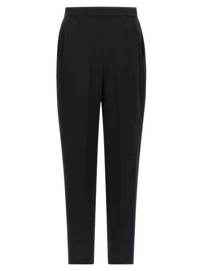 Balmain Tailored Pants Pleated Sash Detail In Black