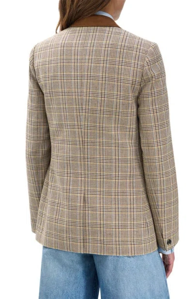 Rag & Bone Evia Houndstooth Plaid Blazer In Gold