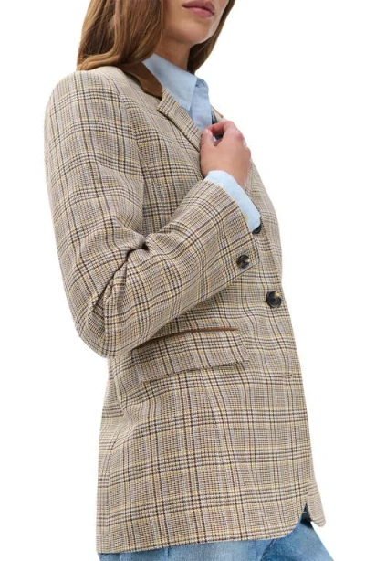 Rag & Bone Evia Houndstooth Plaid Blazer In Gold