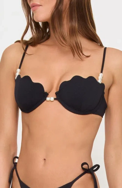 L*space Lspace Sunrise Shell Bikini Top In Black
