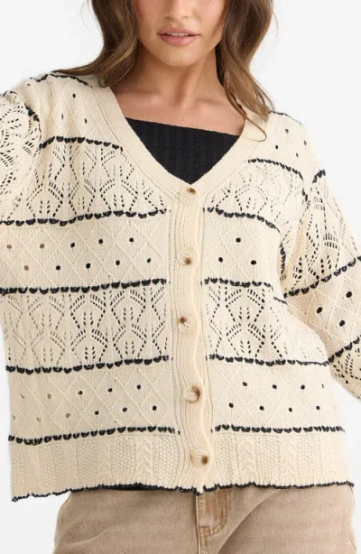 Talisman The Label Zali Open Stitch Cardigan In White