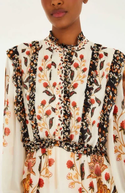 Farm Rio Berry Garden Cream Mini Dress Berry Garden Cream In Multi