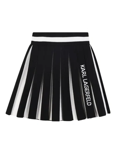 Karl Lagerfeld Black Skirt For Girl With Logo In Black