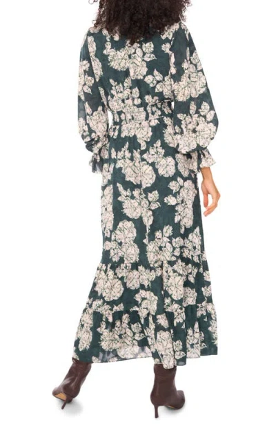 Vince Camuto Plus Size Smocked Waist Tiered Ruffle Maxi Dress In Green