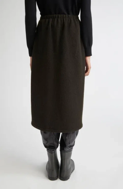Rier Wool Fleece Wrap Skirt In Black